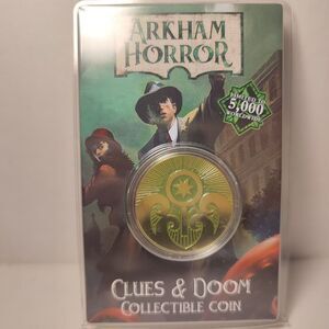Arkham Horror Clues And Doom Coin Official Limited Edition Collectible Badge